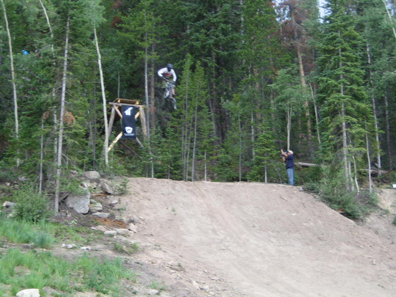 1st crankworx in Co,,think Jamie Goldman was the 1st rider to clean this drop,,near veritical rock face before the take off