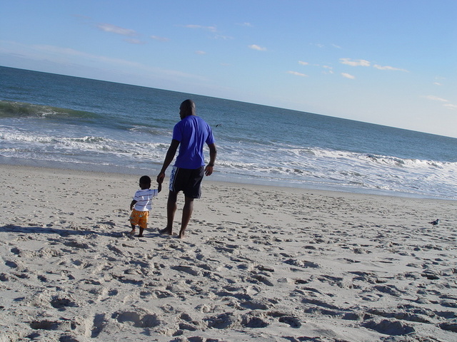 ad & dad on beach